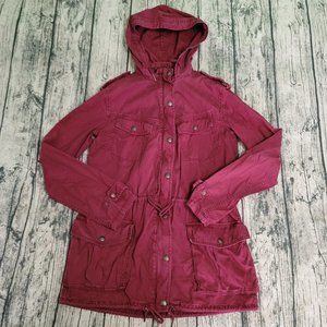 Aritzia Talula Tropper Red Military Cargo Jacket